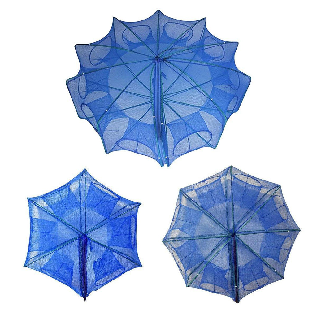 6/8/10 Holes Fishing Net Small Foldable Square Folding Shrimp Eel Lobster Trap - 6Holes