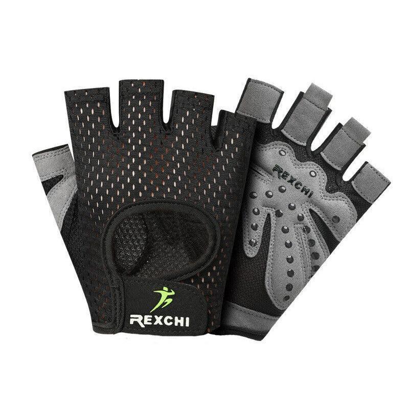 M Size Women Fitness Gym Training Gloves Half Finger Gel Weight Lifting Workout Gloves - Grey