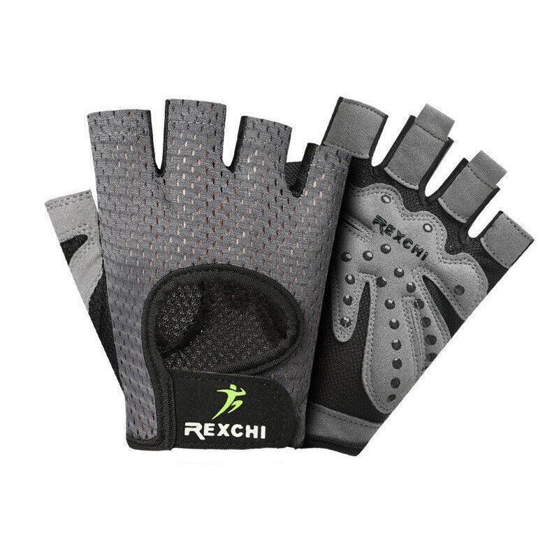 M Size Women Fitness Gym Training Gloves Half Finger Gel Weight Lifting Workout Gloves - Grey