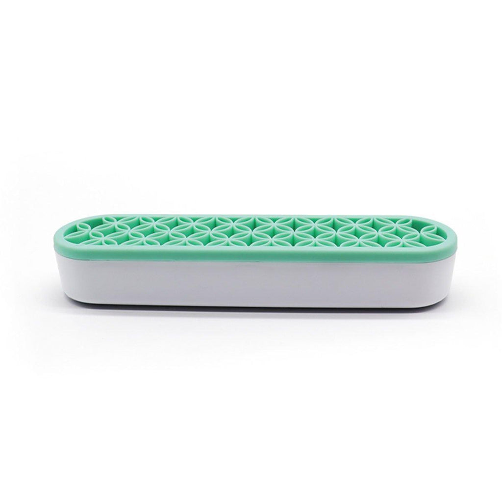 Silicone Makeup Organizer Cosmetic Storage Box Lipstick Brush Holder Desktop Box - Blue
