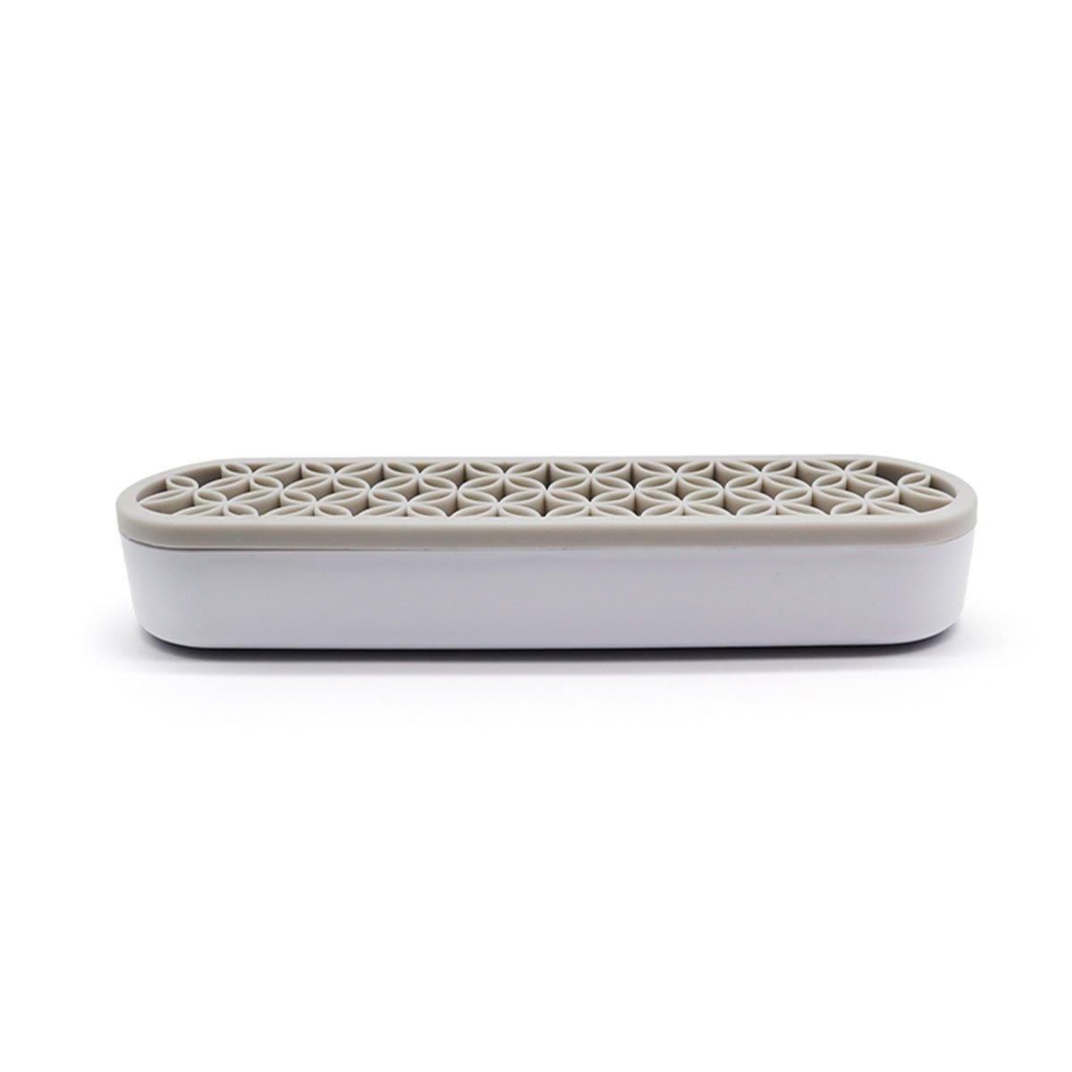 Silicone Makeup Organizer Cosmetic Storage Box Lipstick Brush Holder Desktop Box - Green