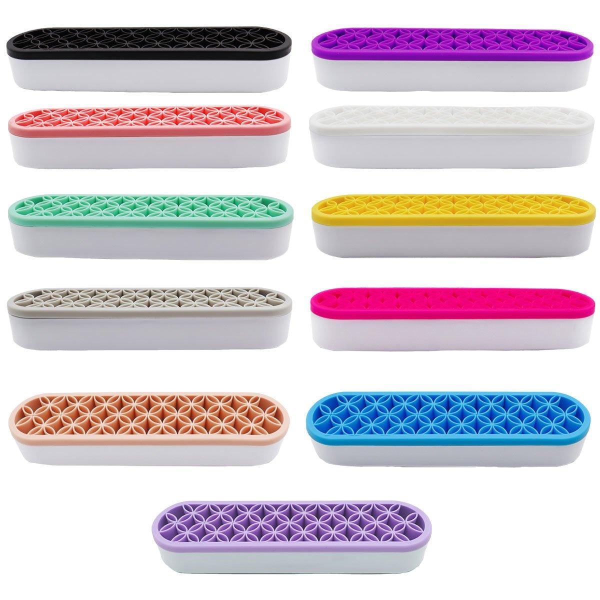 Silicone Makeup Organizer Cosmetic Storage Box Lipstick Brush Holder Desktop Box - Light Grey