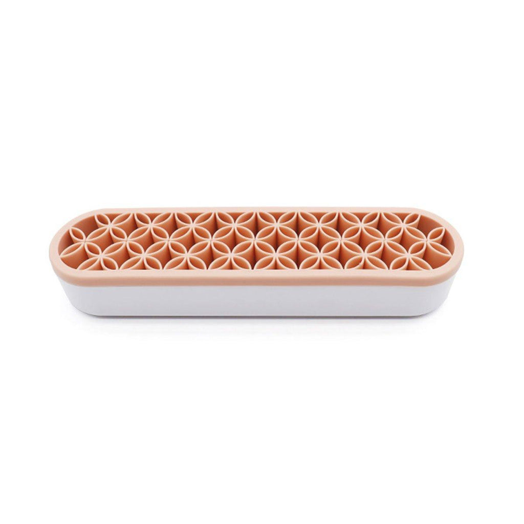Silicone Makeup Organizer Cosmetic Storage Box Lipstick Brush Holder Desktop Box - Light Purple