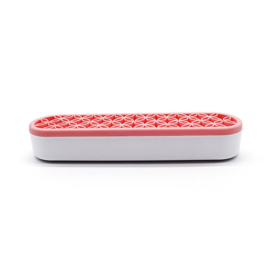 Silicone Makeup Organizer Cosmetic Storage Box Lipstick Brush Holder Desktop Box - Light Purple