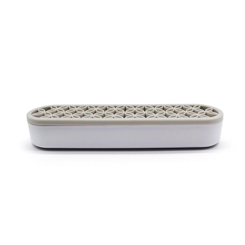 Silicone Makeup Organizer Cosmetic Storage Box Lipstick Brush Holder Desktop Box - Purple