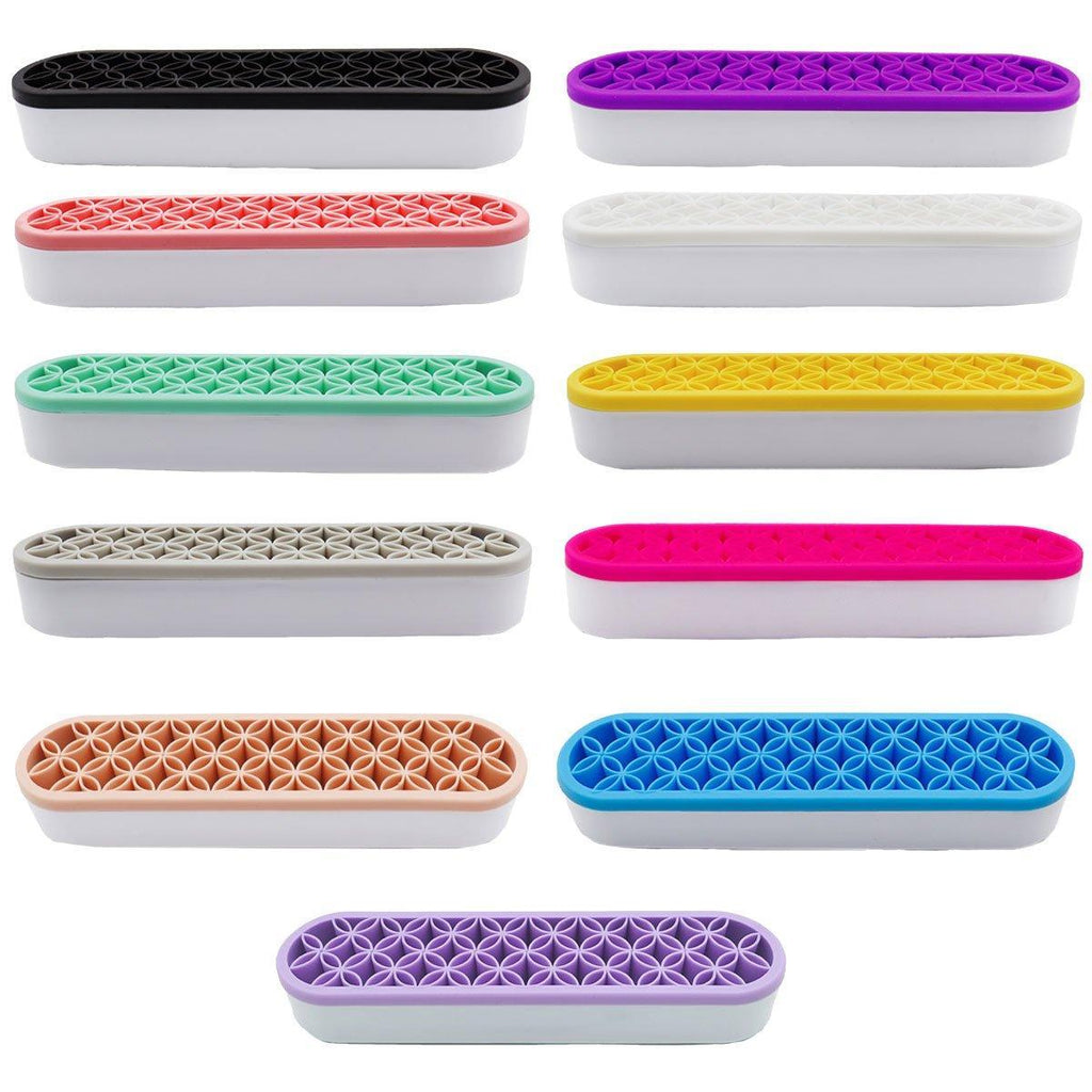 Silicone Makeup Organizer Cosmetic Storage Box Lipstick Brush Holder Desktop Box - White