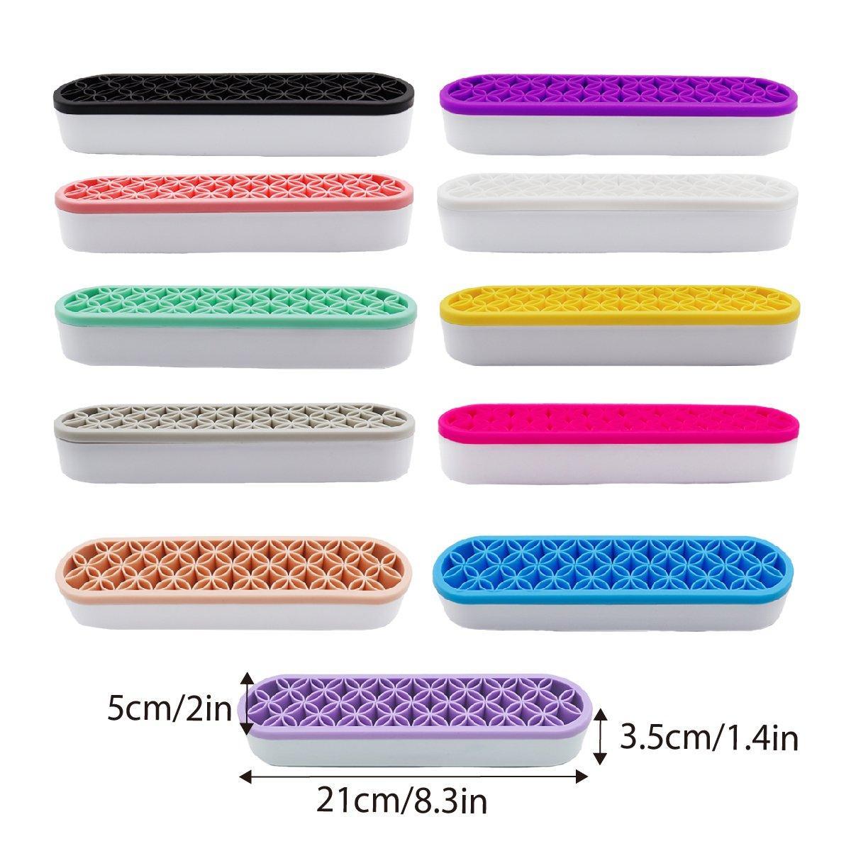 Silicone Makeup Organizer Cosmetic Storage Box Lipstick Brush Holder Desktop Box - White