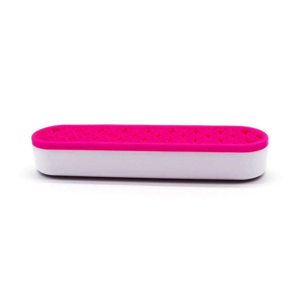 Silicone Makeup Organizer Cosmetic Storage Box Lipstick Brush Holder Desktop Box - White