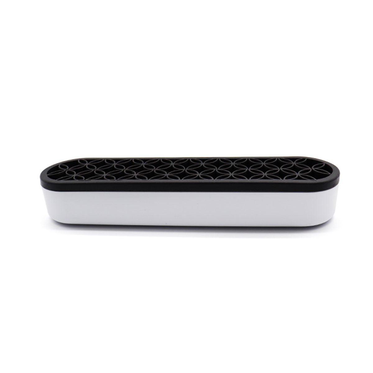 Silicone Makeup Organizer Cosmetic Storage Box Lipstick Brush Holder Desktop Box - White