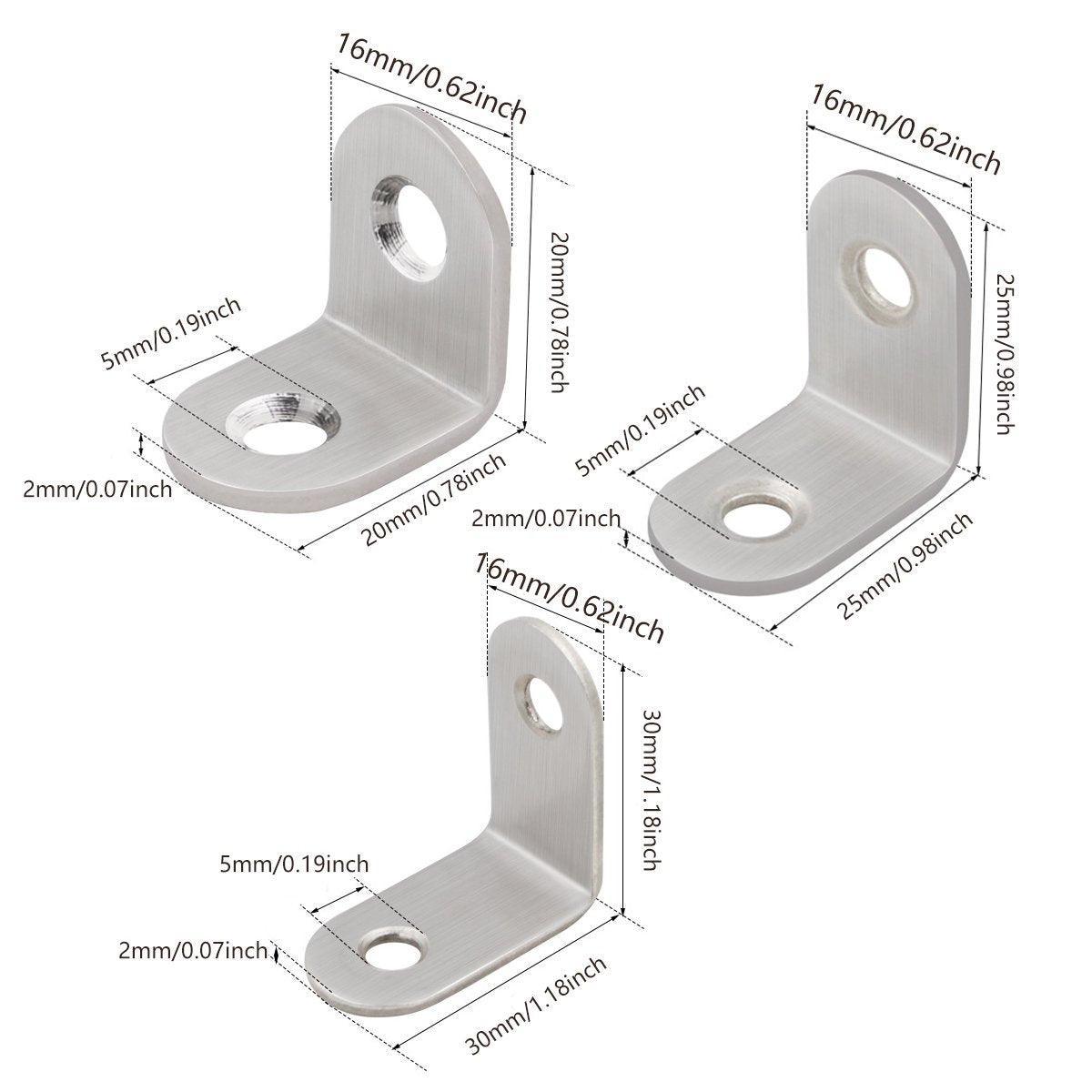 10pcs 90-degree L Type Angle Brackets Right Angle Fixed Support Furniture Connector - 20*20*16mm