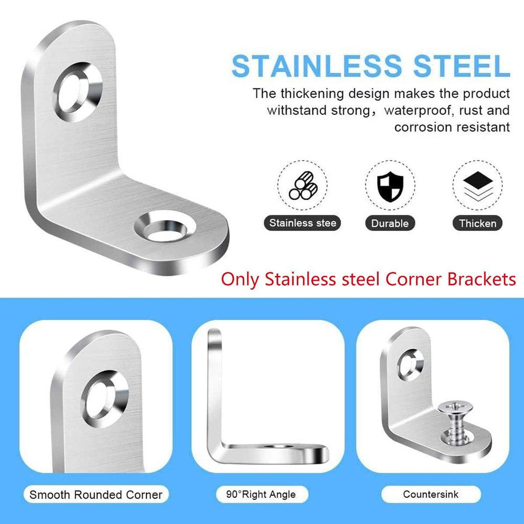 10pcs 90-degree L Type Angle Brackets Right Angle Fixed Support Furniture Connector - 20*20*16mm