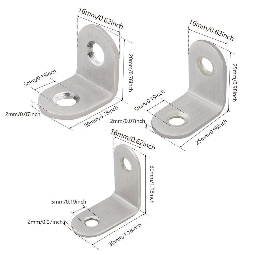 10pcs 90-degree L Type Angle Brackets Right Angle Fixed Support Furniture Connector - 25*25*16mm