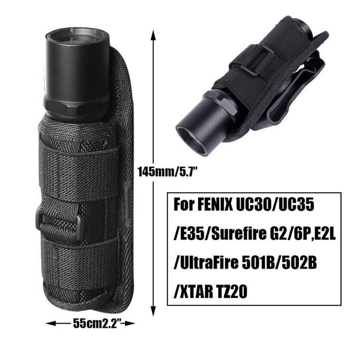 Portable Outdoor Military Flashlight Bag Pouch Tactical Case Holster Belt Holder - Camouflage