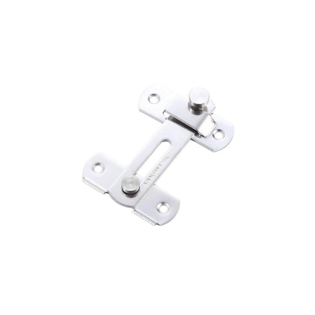 2 Sets 90 Degree Sliding Door Latch Lock Catch Kit for Home Use - Flat-Black-L
