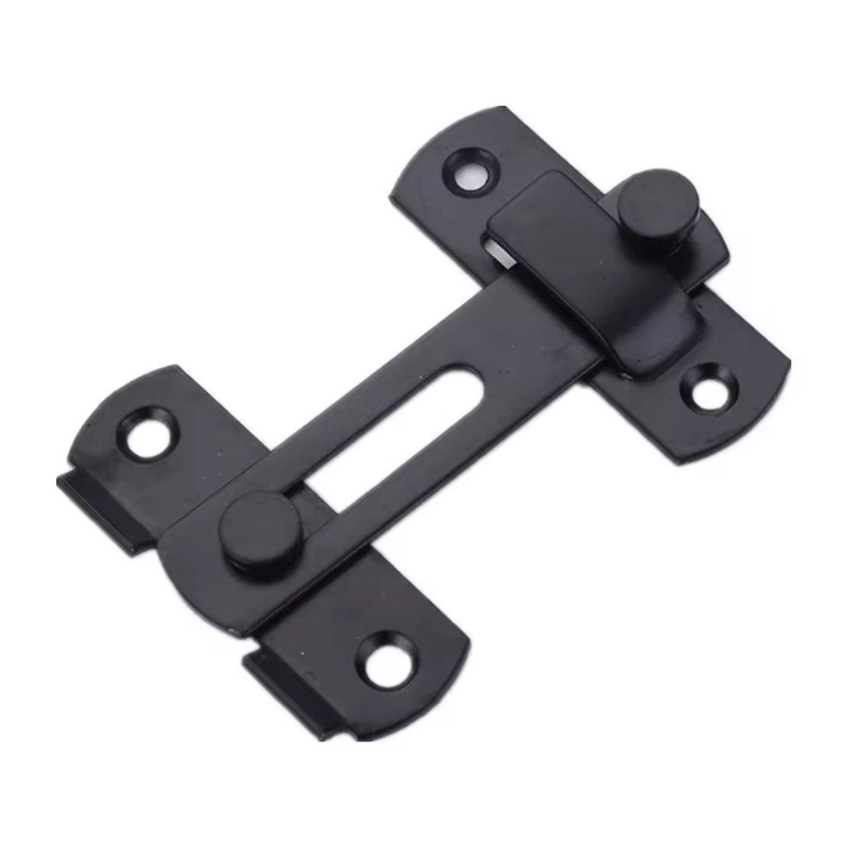2 Sets 90 Degree Sliding Door Latch Lock Catch Kit for Home Use - Flat-Black-L