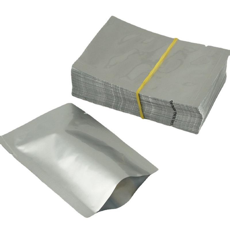 Silver Open Top Aluminum Foil Packaging Bags Heat Seal Vacuum Food Pouches - 24X37CM