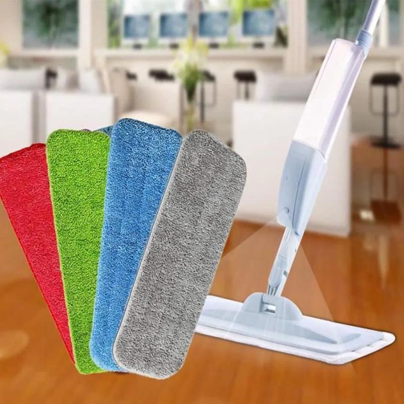 Replacement Microfiber Flat Mop Head Refill Floor Cleaning Pads Absorbent Cloths - Grey