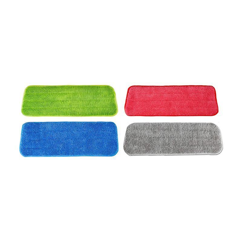 Replacement Microfiber Flat Mop Head Refill Floor Cleaning Pads Absorbent Cloths - Red
