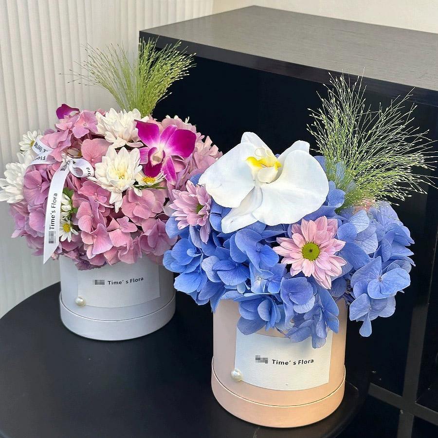 10pcs Clear Round Hug Bucket for Flower Arrangement Bouquet Packaging Supplies - Flower-Bucket-10pcs-Purple