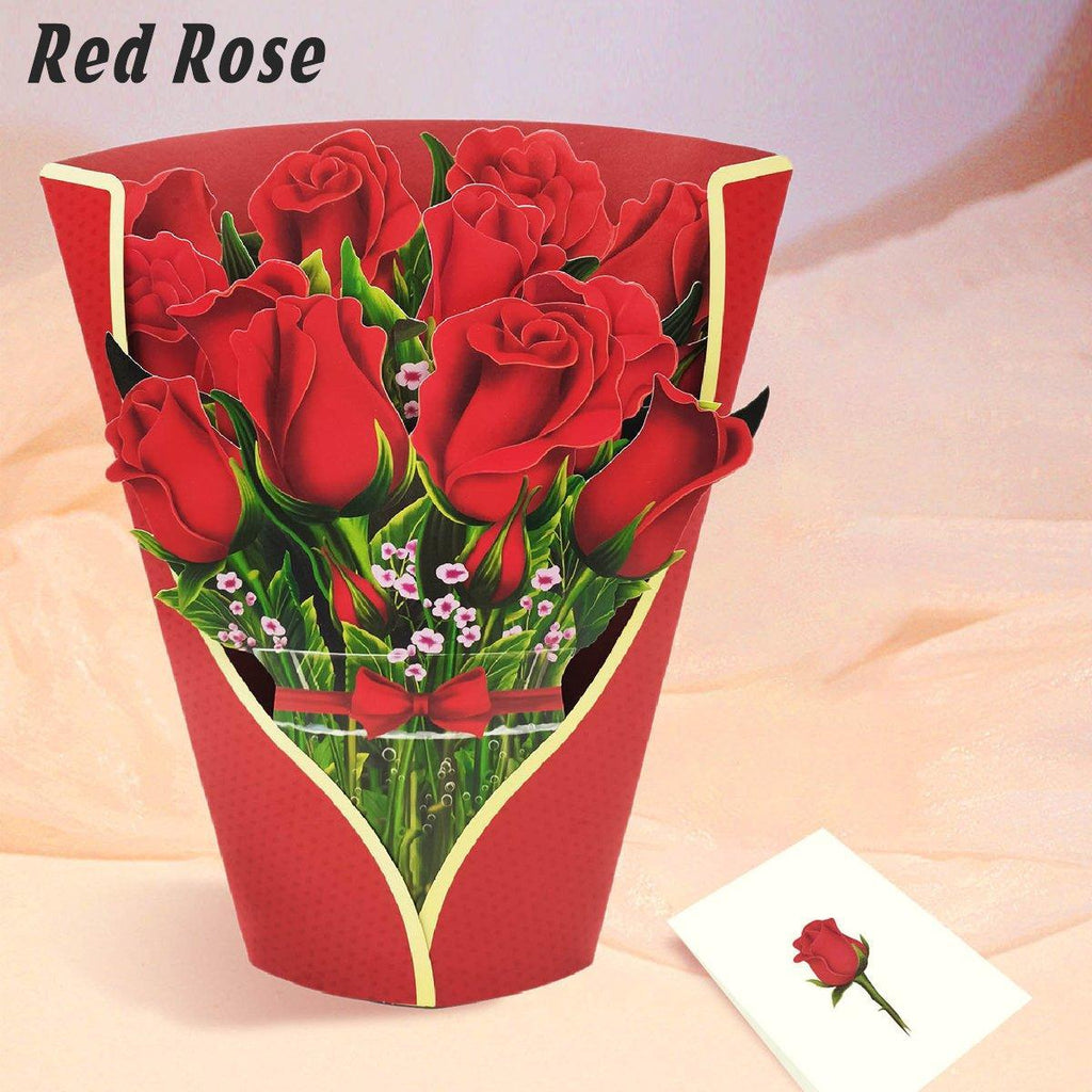 New Style 3D Pop Up Cards Paper Flower Bouquet Greeting Card for All Occasions - Flower Butterfly