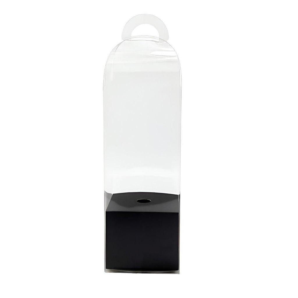 10pcs Bouquet Packaging Transparent PVC Flower Box Portable Floral Gift Boxes - Black