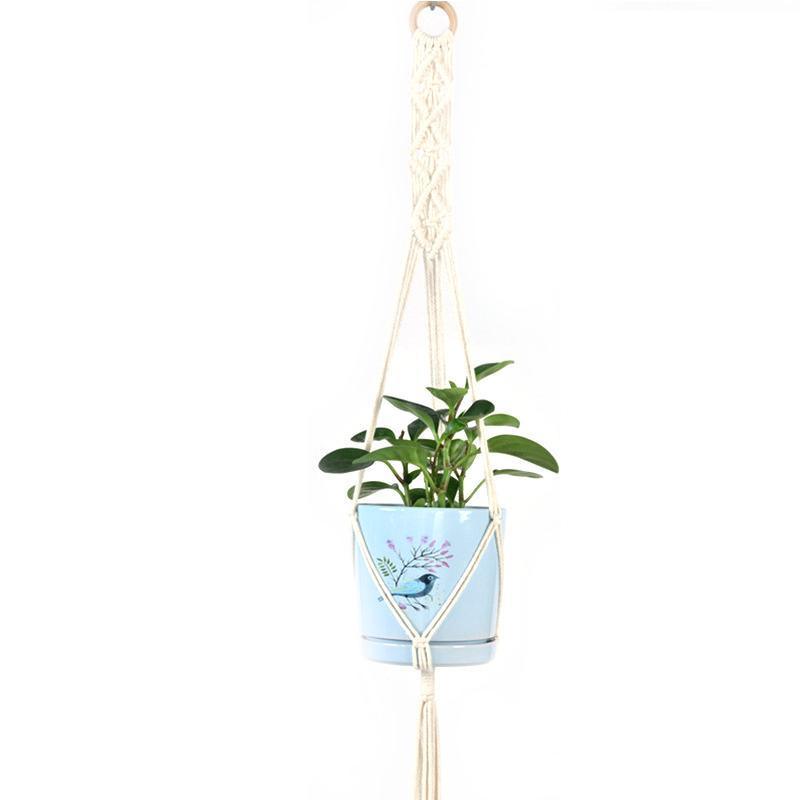 Macrame Plant Flower Pot Holder Hanger Hanging Planter Basket Hemp Rope Braided - #11