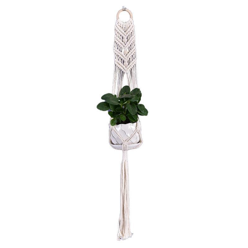 Macrame Plant Flower Pot Holder Hanger Hanging Planter Basket Hemp Rope Braided - #17
