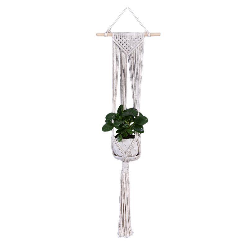 Macrame Plant Flower Pot Holder Hanger Hanging Planter Basket Hemp Rope Braided - #07