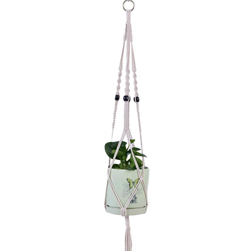 Macrame Plant Flower Pot Holder Hanger Hanging Planter Basket Hemp Rope Braided - #07