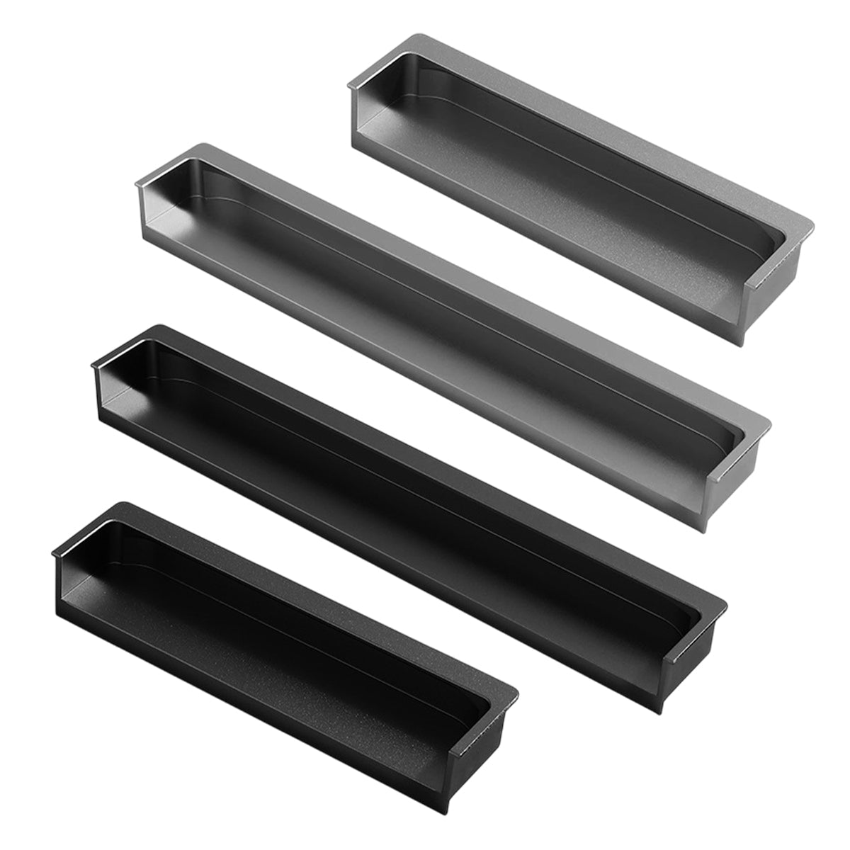 Hidden Recessed Cabinet Handle 120mm 200mm Slotted Drawer Door Pull Furniture - Grey-120mm