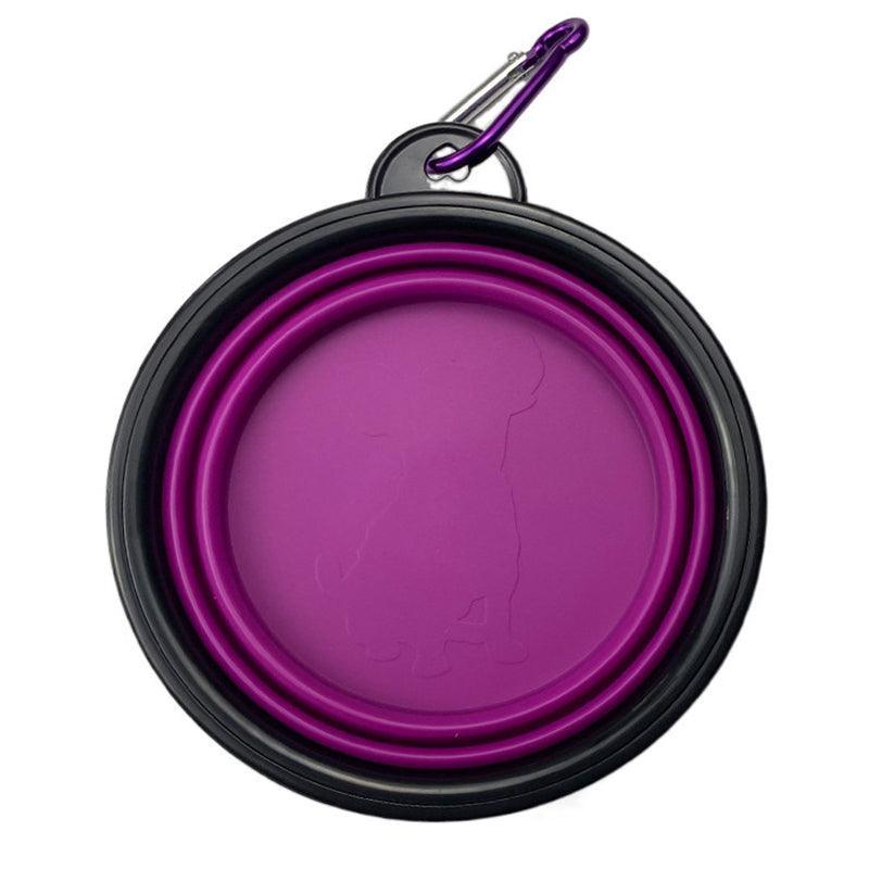 Collapsible Silicone Pet Bowl for Cat Dog Portable Food and Water Feeder - White