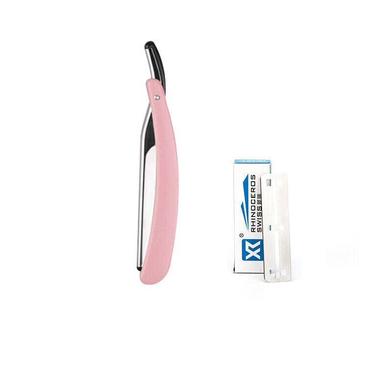 Old Shaver Razor Eyebrow Knife Folding Manual Shaver Holder Home Salon Tool Au - Blue+10PCS Blades