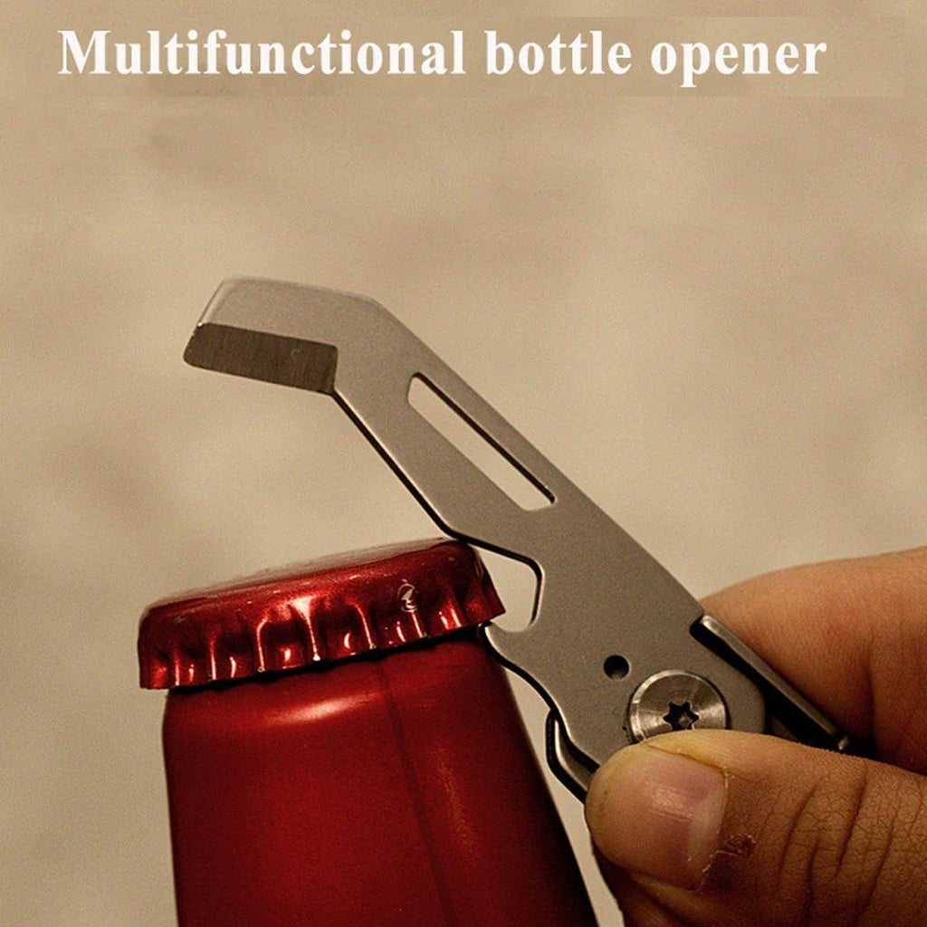 Multifunctional Folding Knife Case Opener Portable Bottle Opener EDC Tool Kit - Black