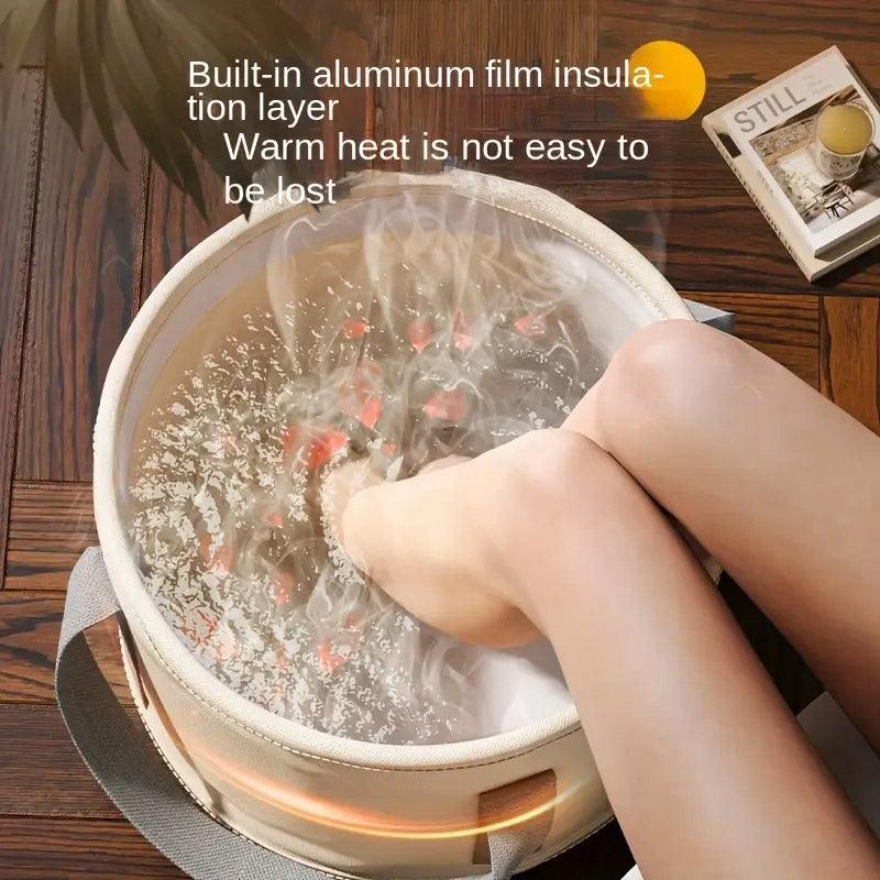 Collapsible Foot Soak Bucket Portable Insulated Foot Soak Bag for Relaxation