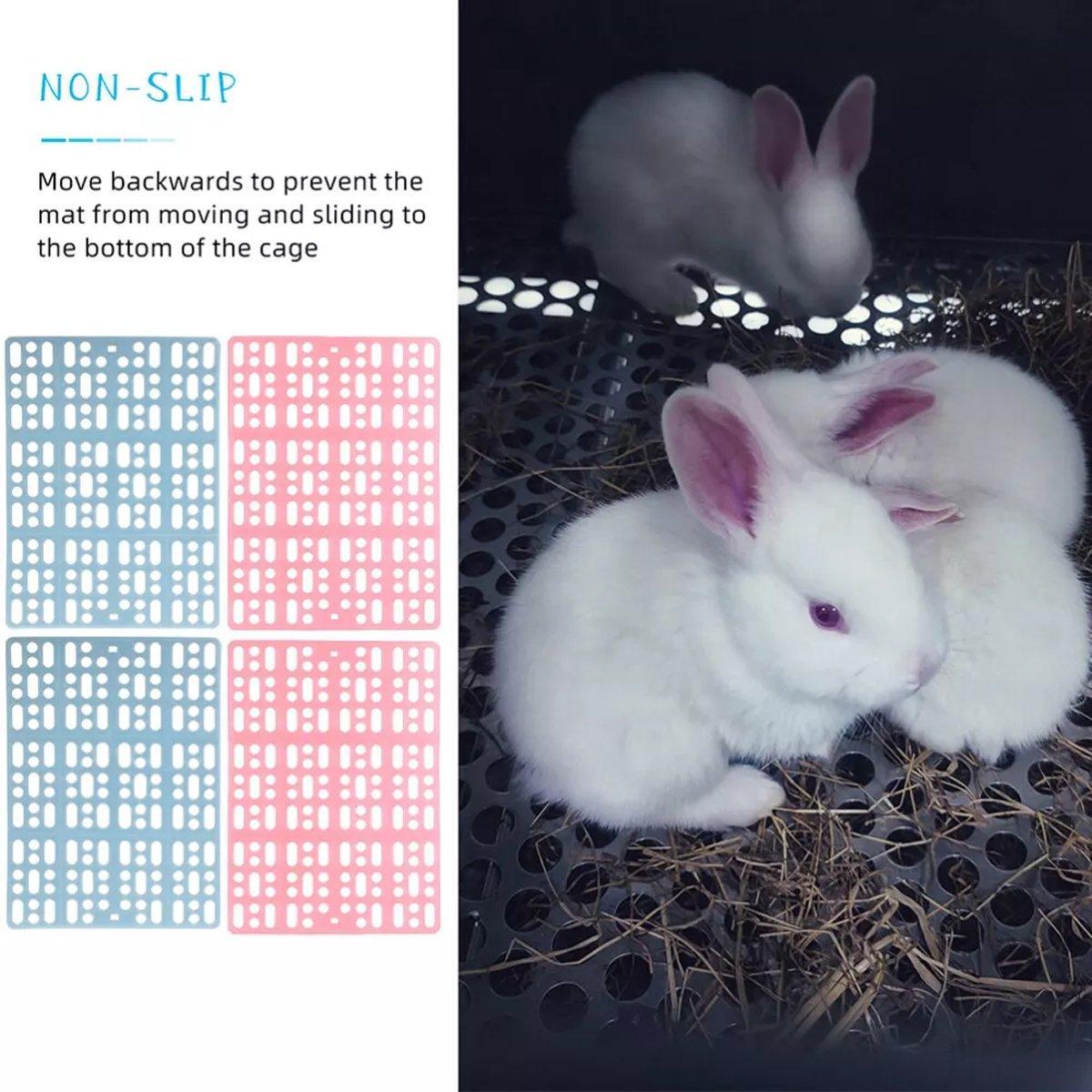 2pcs Rabbit Foot Mat Large Plastic Cage Mat for Guinea Pig Pet Cage Accessories - Pink