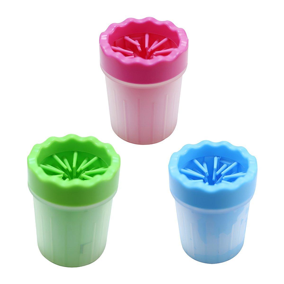 Dog Paw Cleaner Pet cat Foot Washer Cup Feet Clean Brush Cleaning Paws Wash Tool - Green