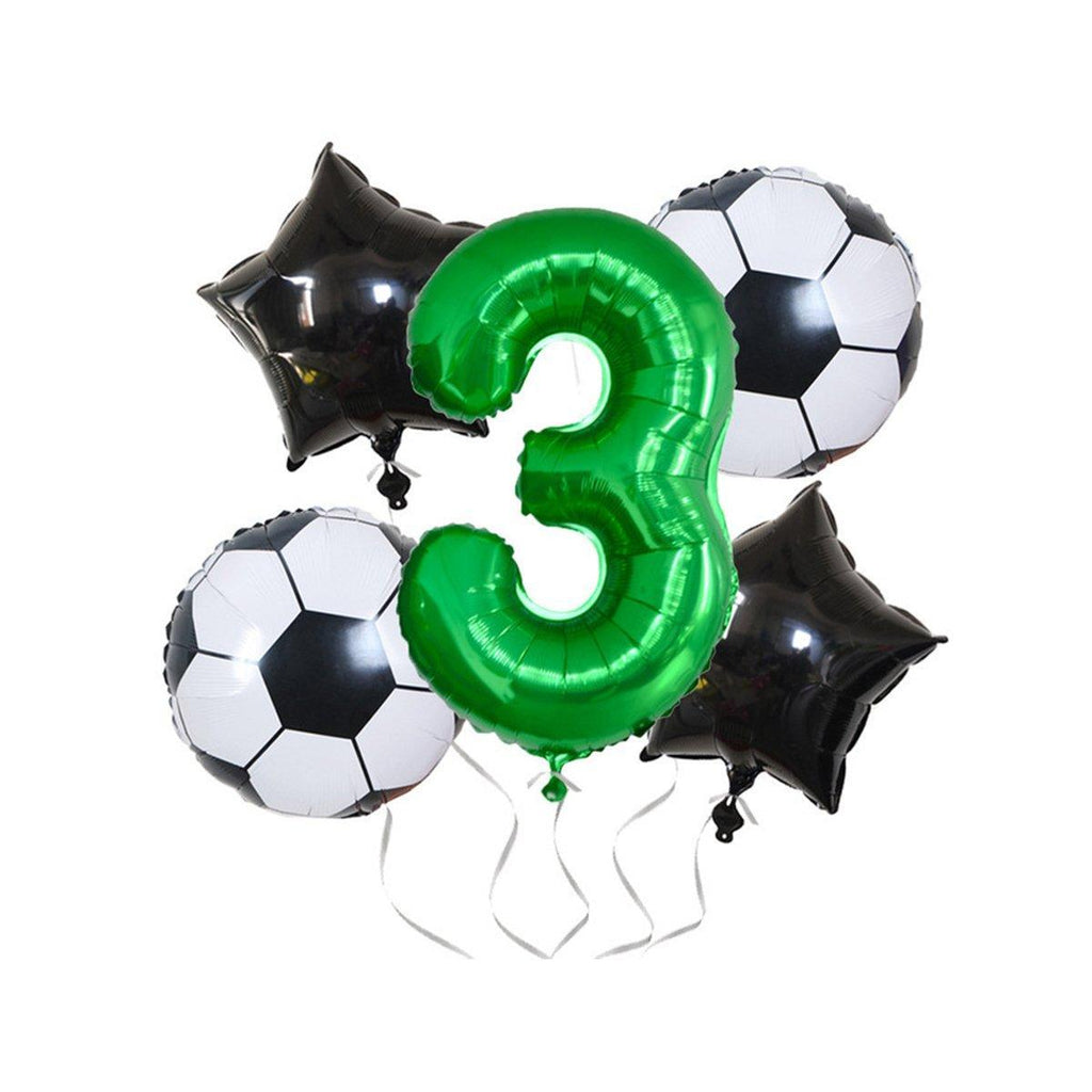 32 Inch Green Soccer Balloons 5 Pieces Set World Cup Birthday Party Decoration - 1