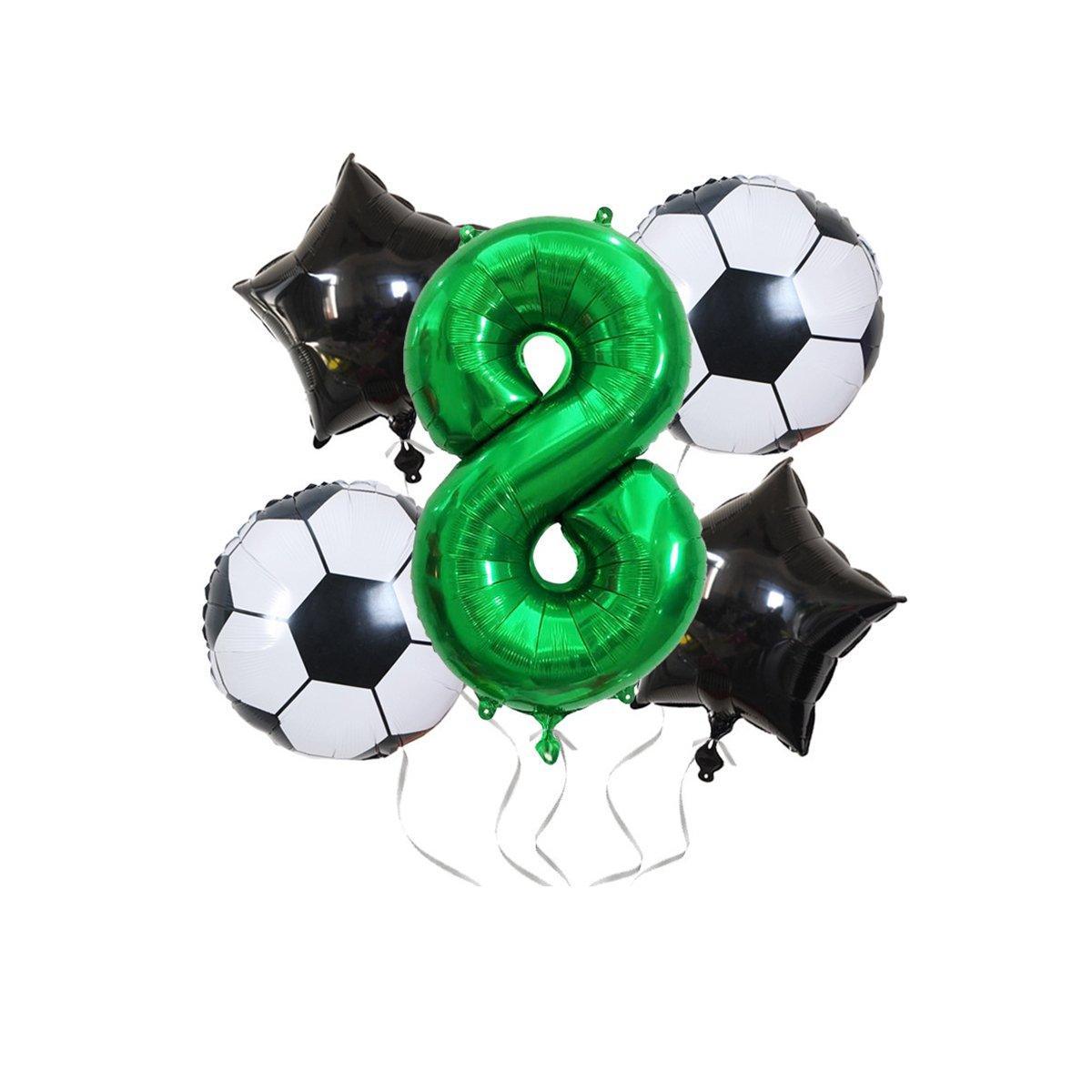 32 Inch Green Soccer Balloons 5 Pieces Set World Cup Birthday Party Decoration - 1