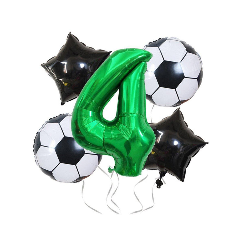32 Inch Green Soccer Balloons 5 Pieces Set World Cup Birthday Party Decoration - 4
