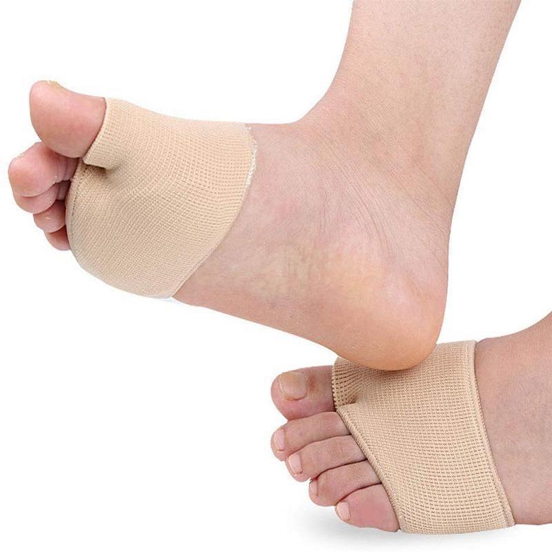 2x Gel Metatarsal Pads Sleeve Ball Of Foot Cushions Metatarsalgia Sore Forefoot - 1 pair Black (L)