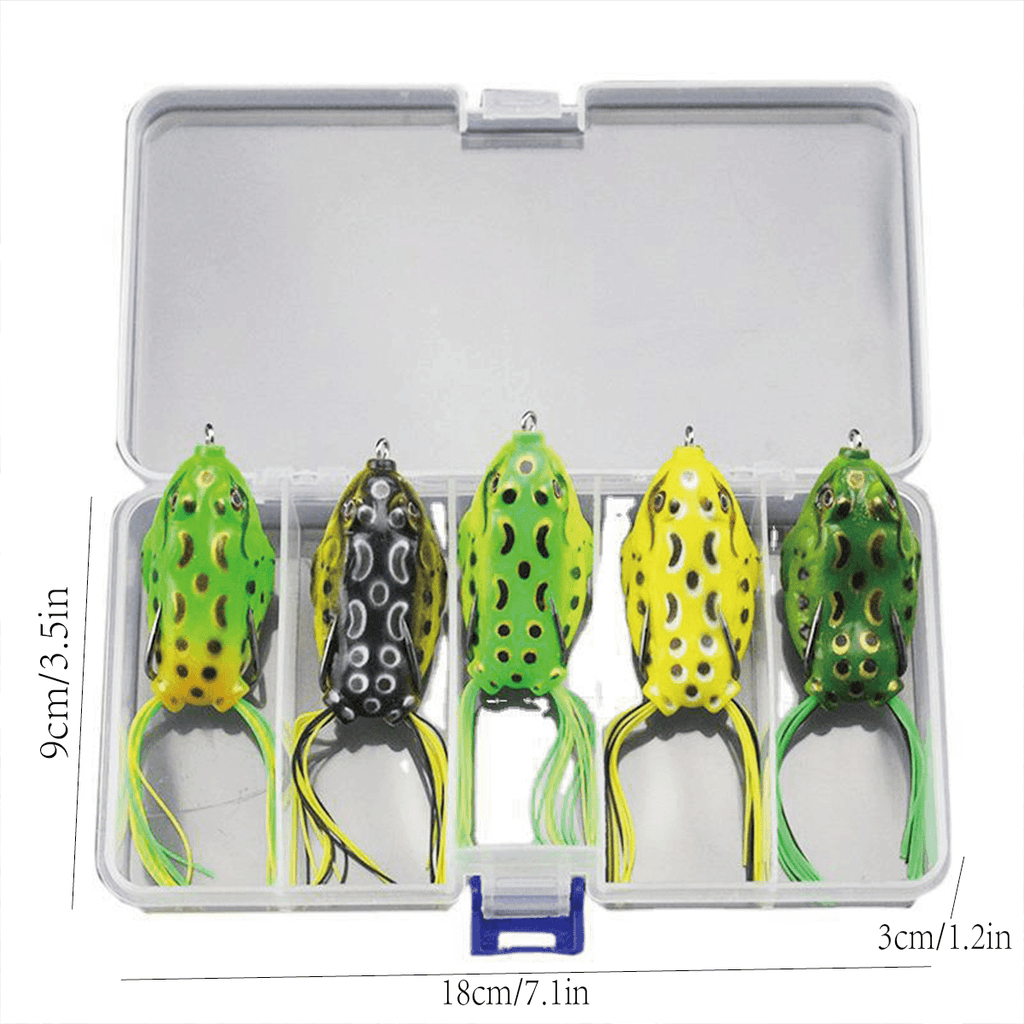 5pcs Soft Frog Lure Set Fishing Bait Frog Fake Lures for Bass Fishing Tackle