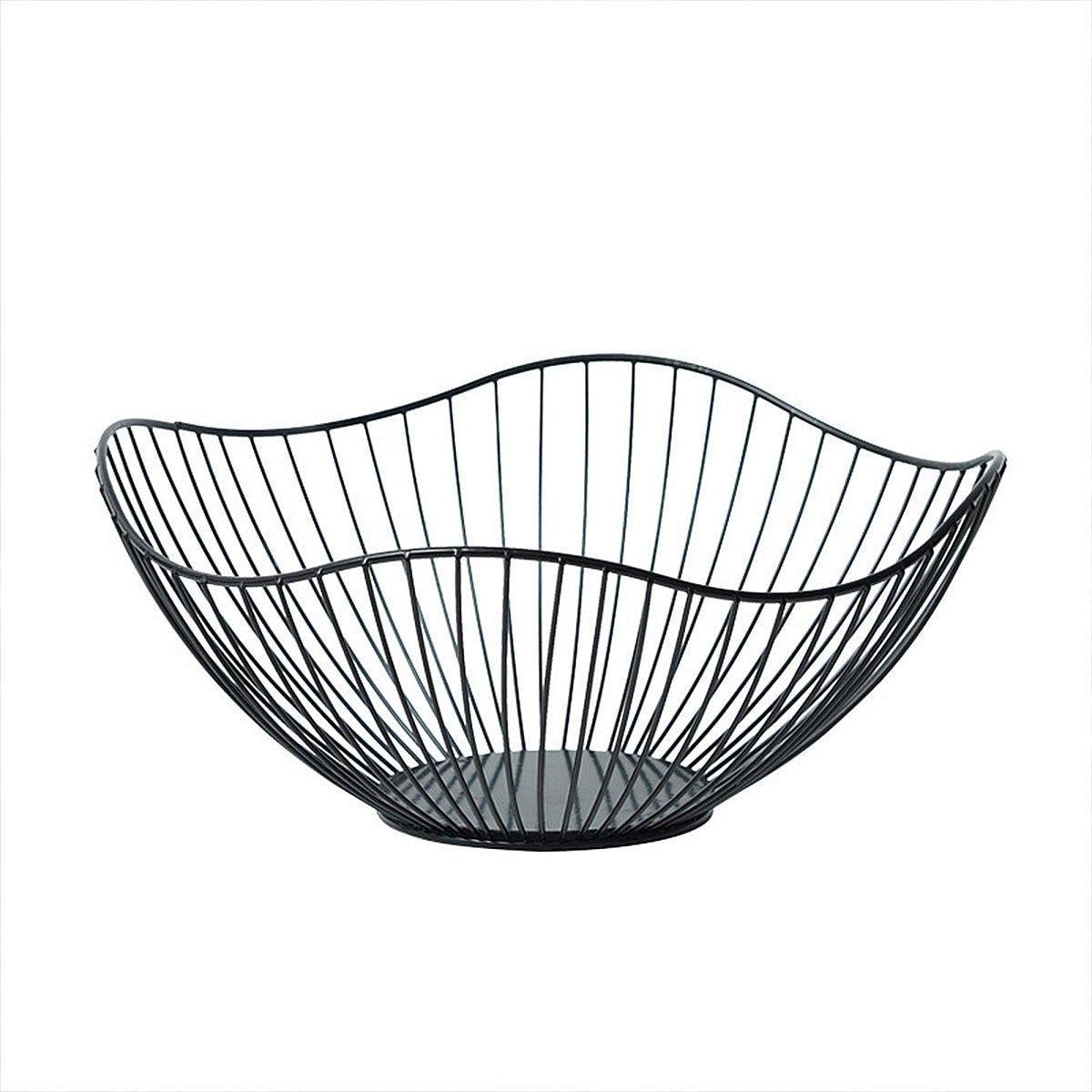 Large Iron Fruit Storage Basket Home Decor Snack Candy Plate Living Room Basket - Gold