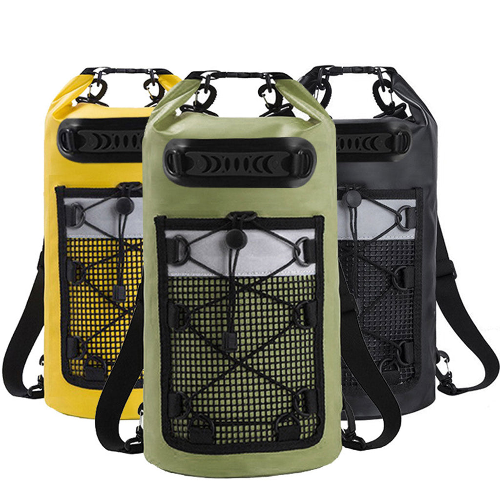 Outdoor Waterproof Dry Bag Roll Top Sack Rafting Swimming Hiking Travel Gear - Yellow - 30L