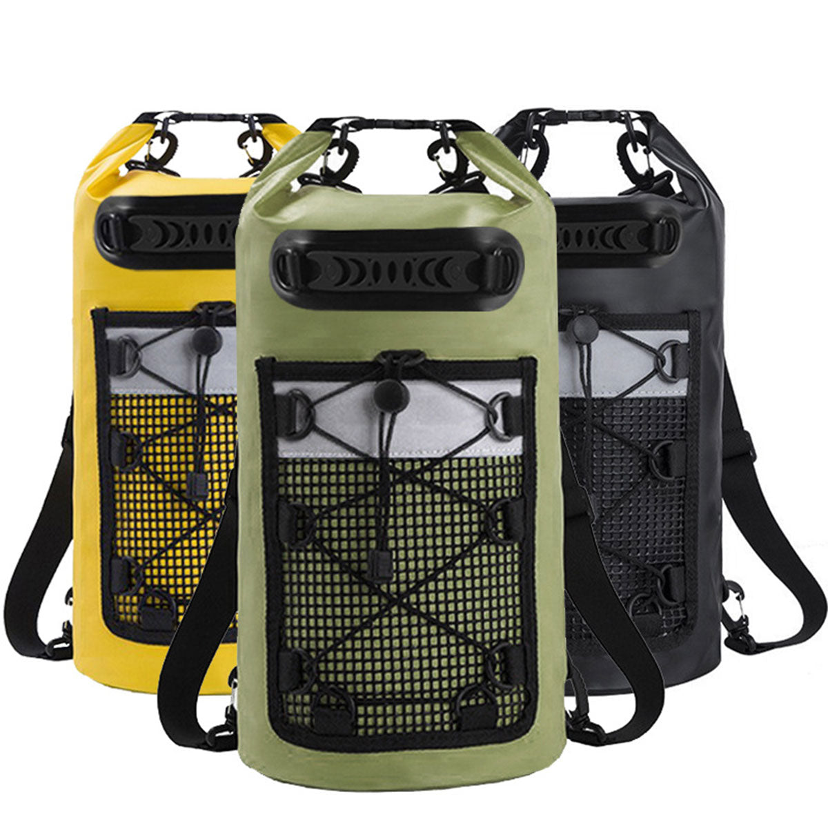 Outdoor Waterproof Dry Bag Roll Top Sack Rafting Swimming Hiking Travel Gear - Yellow - 30L