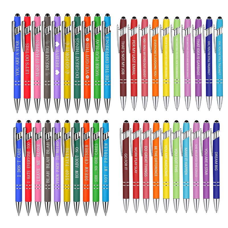 Funny Pens Swear Word Pen Set Black Ink Writing Pen Funny Office Diary Gift - Set B