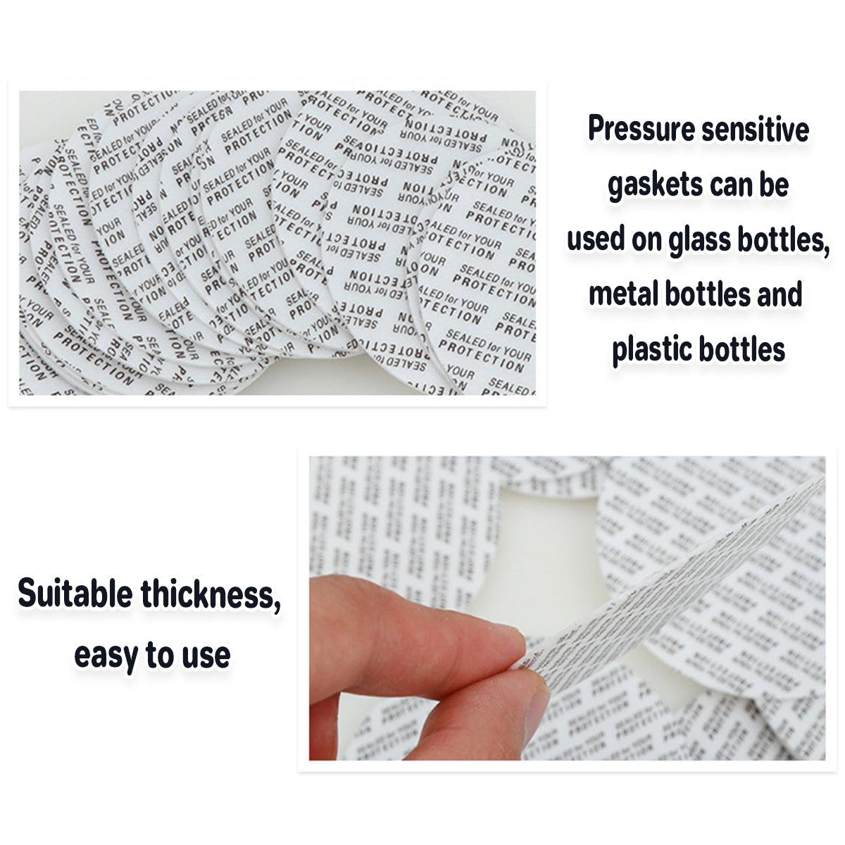 200pcs Pressure Sensitive Gasket Self Adhesive Bottle Cap Sealing Liner for Jars - 5.8cm