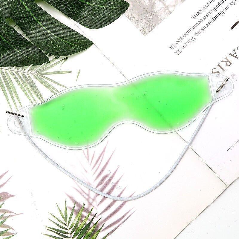 Green Relaxing Gel Eye Mask Cold Pack Warm Hot Heat Ice Cool Pad Puffiness Headache - 2PCS