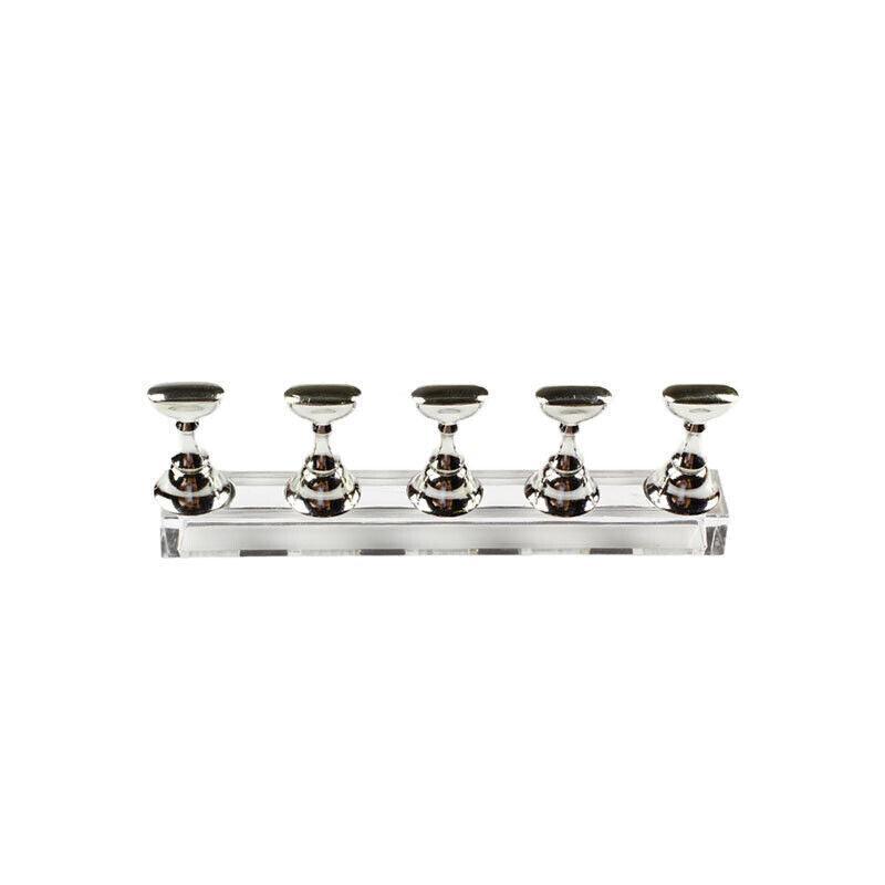 Acrylic Nail Display Stand with Snap On Tips Holders for Practice and Display - Black
