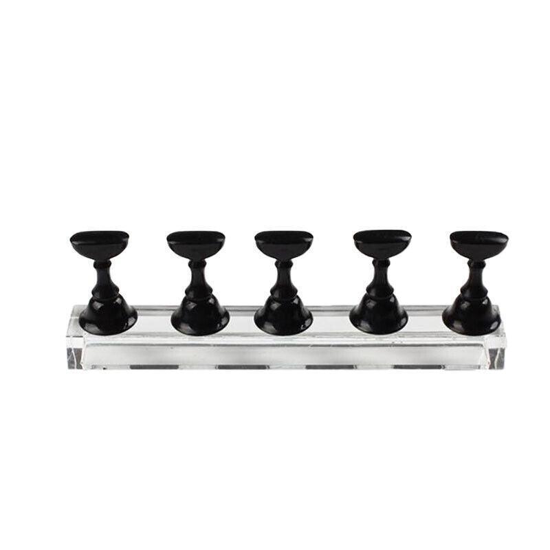 Acrylic Nail Display Stand with Snap On Tips Holders for Practice and Display - Pink