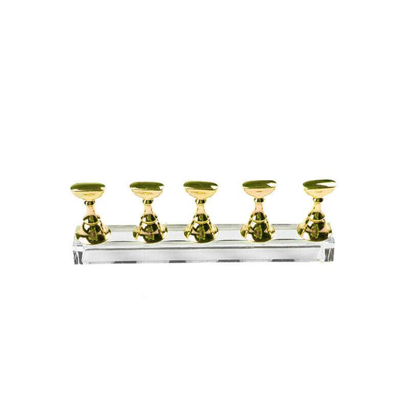 Acrylic Nail Display Stand with Snap On Tips Holders for Practice and Display - Pink